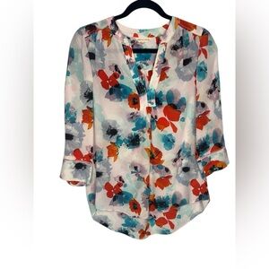 Rebecca Taylor Silk Blouse Pace Detailing Dainty Romantic Size 4